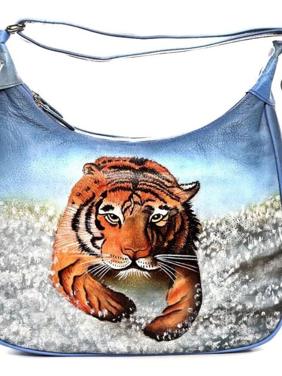 Magnifique Bags Handbags - Tiger Splash Hand Painted Shoulder Bag